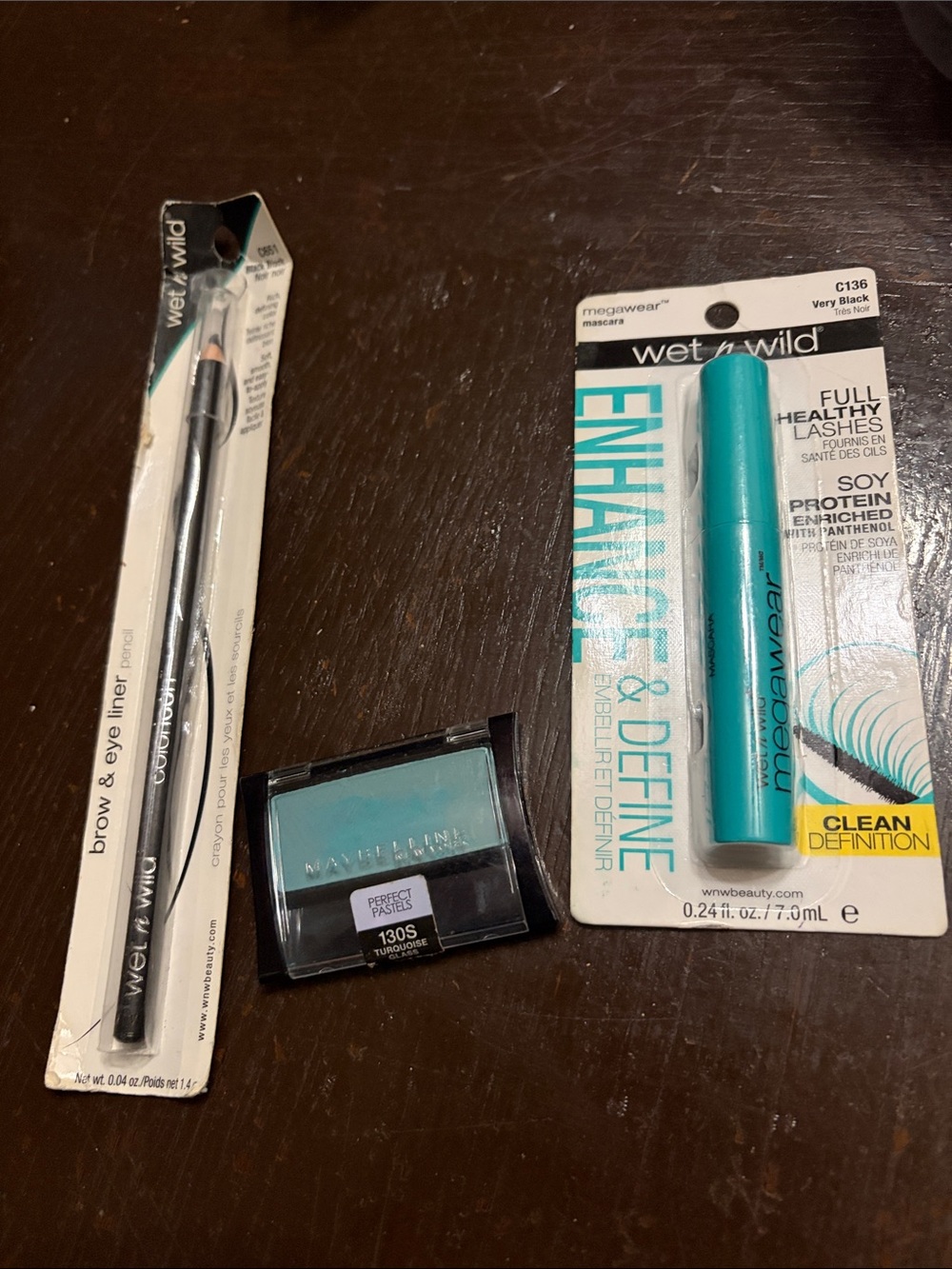 wet n wild Eye Trio — Black Pencil, Shadow, Teal Mascara